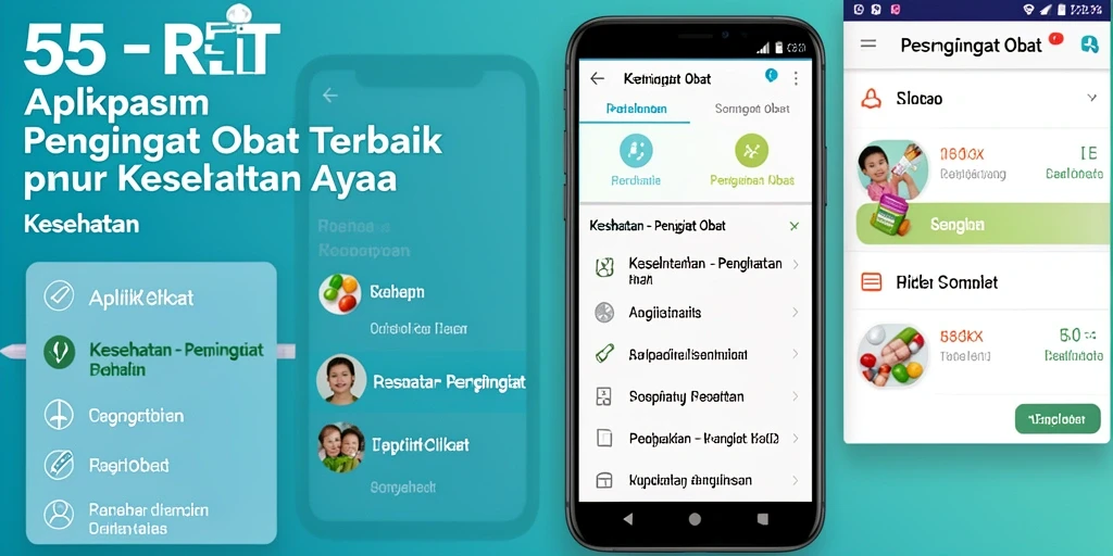 Tampilan antarmuka 55RT yang intuitif untuk pengingat obat.
