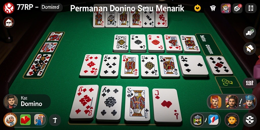 Tampilan antarmuka game Domino 77RP yang menarik dan interaktif.