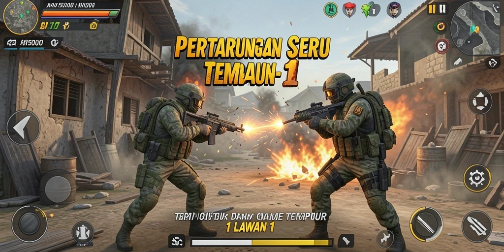 Screenshot utama API5000 menampilkan karakter dalam pertarungan seru.