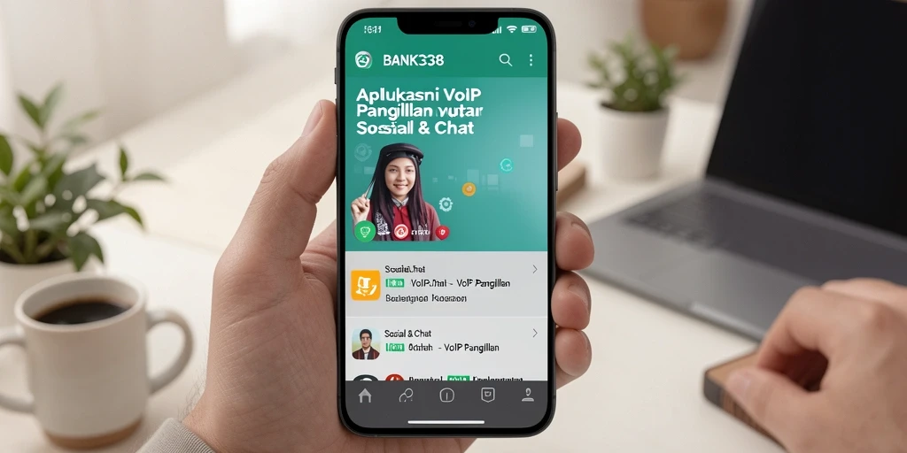 Tampilan antarmuka BANK338 yang sederhana dan fungsional untuk VoIP Panggilan.