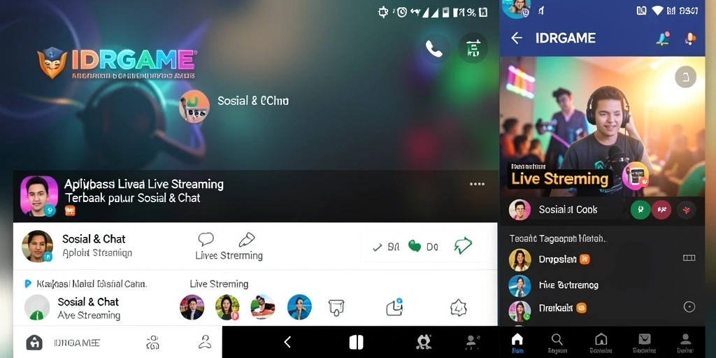 Tampilan antarmuka IDRGAME yang menarik dan interaktif untuk live streaming.