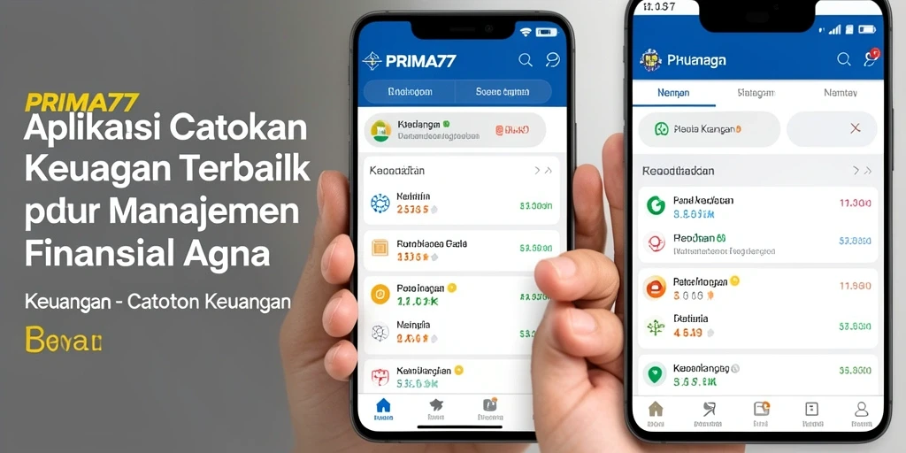Tampilan antarmuka pengguna PRIMA77 untuk Catatan Keuangan yang jelas dan mudah digunakan.