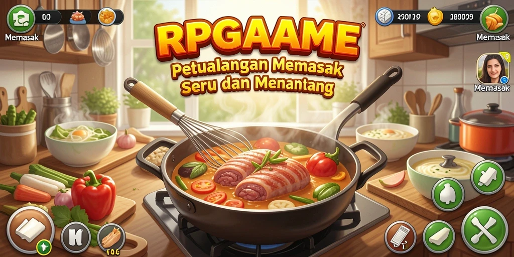 Tampilan antarmuka RPGAME dengan sajian masakan yang menggugah selera.