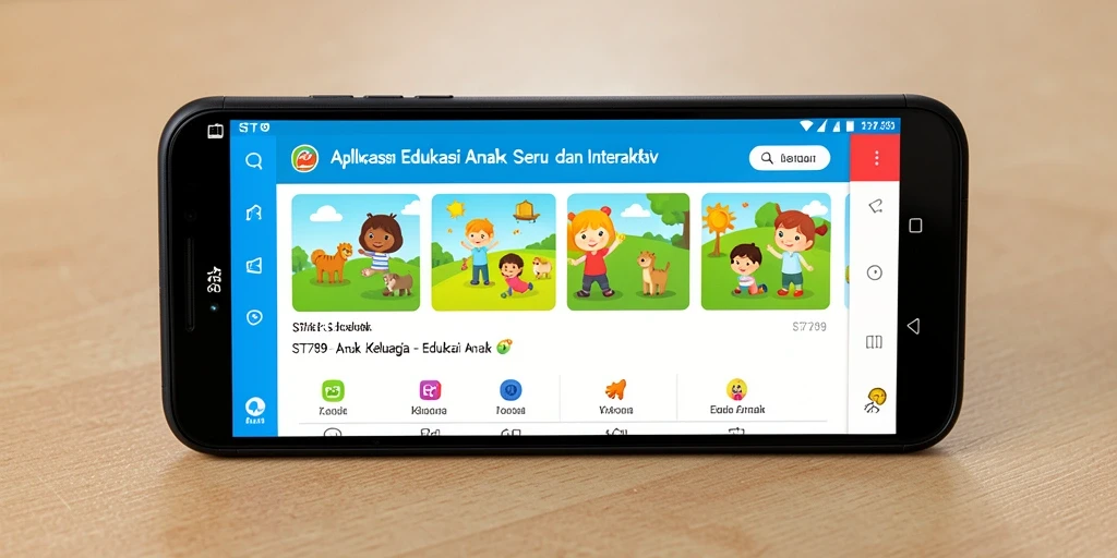Antarmuka ST789 yang ramah anak dengan berbagai fitur belajar interaktif.